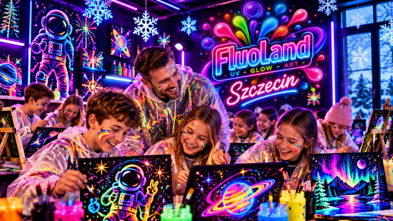 Półkolonie z&nbsp;efektem WOW! Malowanie w&nbsp;świetle UV we&nbsp;Fluoland Szczecin